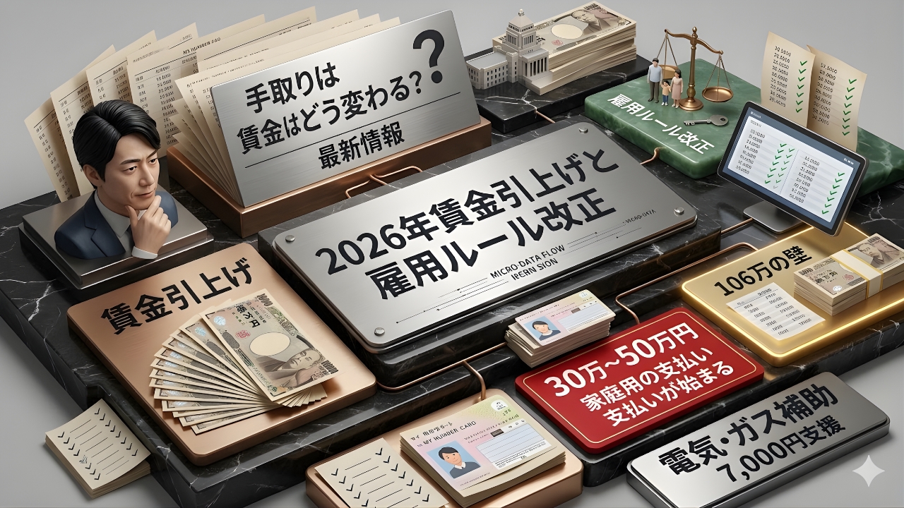 2026年賃金引上げと雇用ルール改正｜労働者の手取りはどう変わる？最新情報