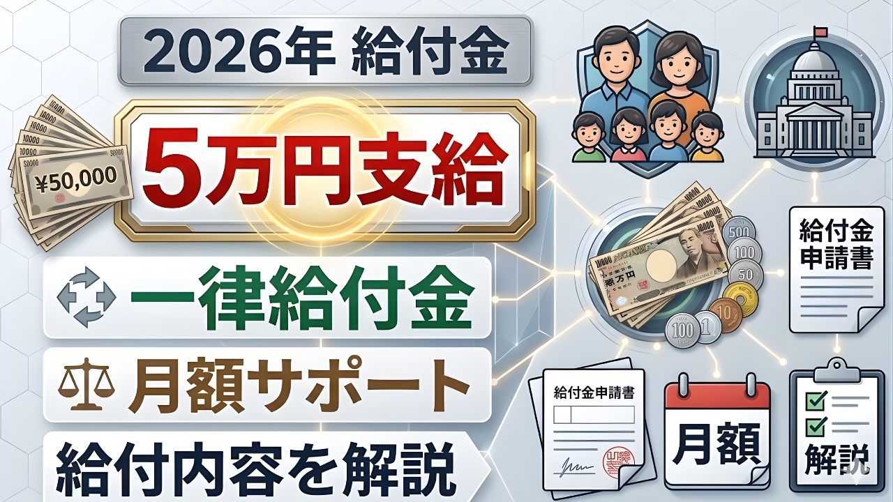 【2026最新】現金5万円給付スタート｜月額支援の総額と対象者を徹底解説