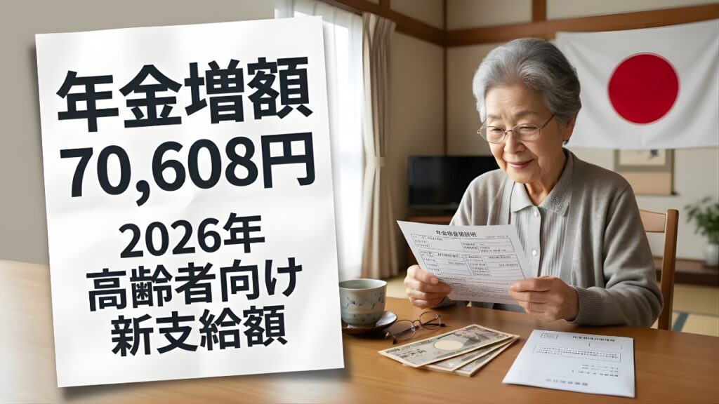 日本の年金増額2026｜高齢者が必ず確認すべき毎月約70,608円の新支給額