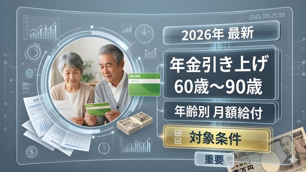 日本年金引き上げ2026｜60歳～90歳の最新月額はいくらに？年代別の支給額を徹底解説